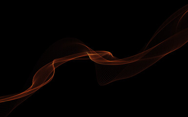 Dark abstract background with a glowing abstract waves