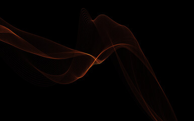 Dark abstract background with a glowing abstract waves