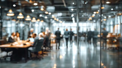 Office workers in motion