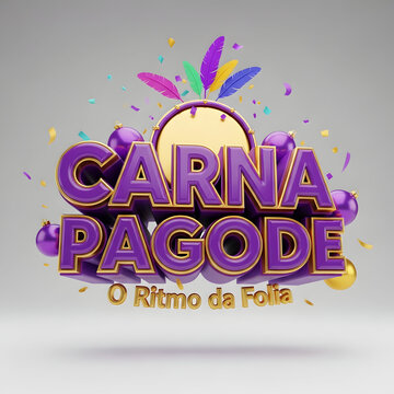 Colorful Carnival Music Festival Logo with Vibrant Feathers and Ornaments