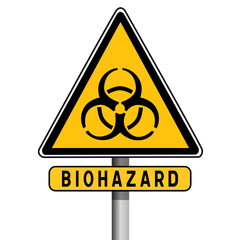 Biological hazard warning sign, infectious risk, infectious materials, safety signage