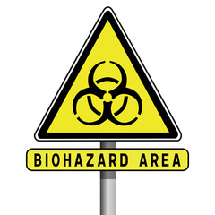 Biological hazard warning sign, infectious risk, infectious materials, safety signage