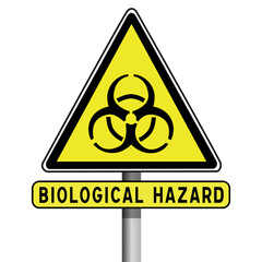 Biological hazard warning sign, infectious risk, infectious materials, safety signage
