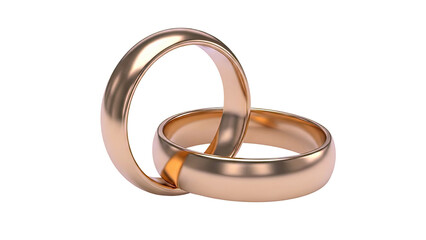 Two Interlocking Gold Wedding Rings