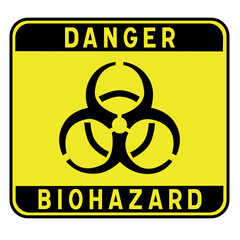 Obraz premium Biological hazard warning sign, infectious risk, infectious materials, safety signage