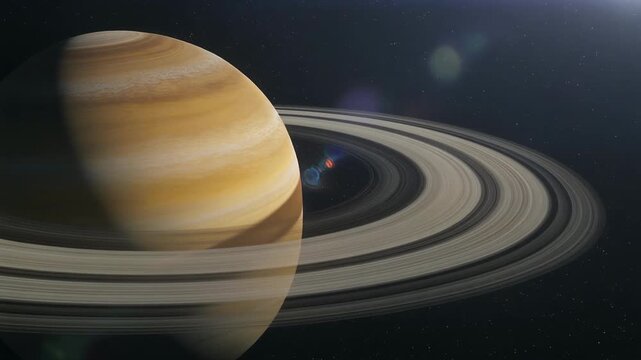 Approaching Saturn: A majestic view of the ringed planet in space