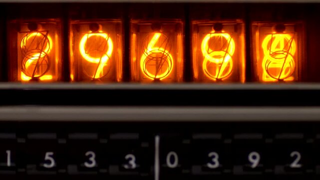 Nixie tube clock displaying numbers
