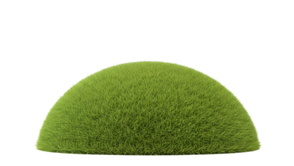 Isolated Green Grass Mound on White Background