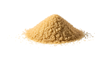 A pile of brown sugar on transparent background