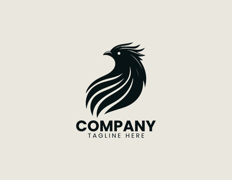 Greater Coucal Bird Black Vector Logo Illustration