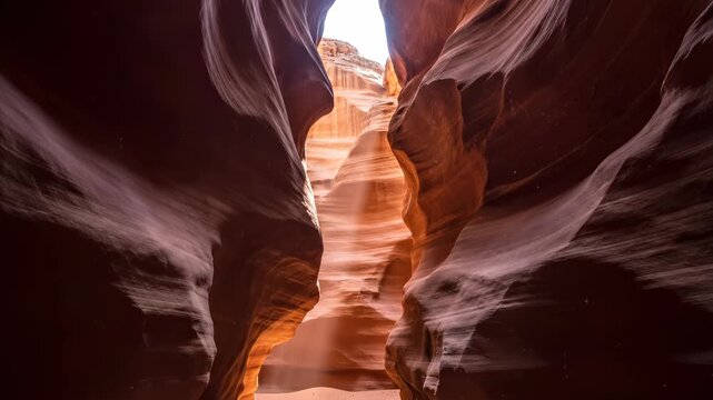 Sunlight illuminates sandstone canyon walls