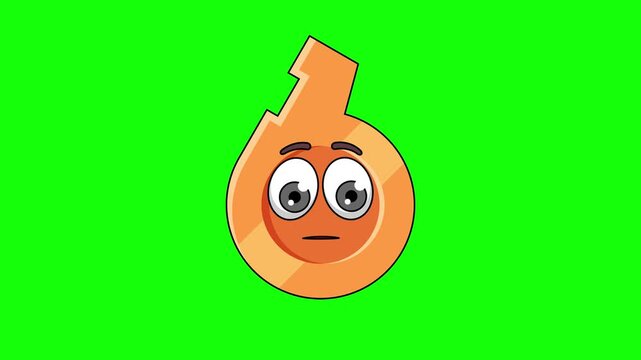 whistle character with a raised eyebrow, skeptic's face