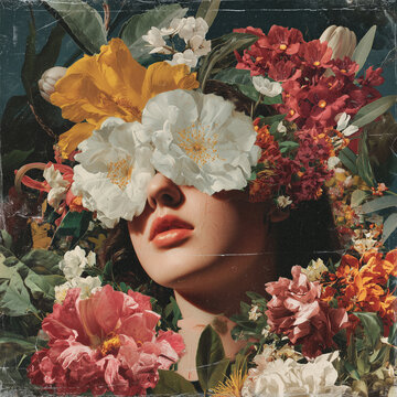 Collage, Flower painting, Composition, Digital art, aesthetic
