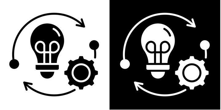 Innovation Cycle  Icon Set White Glyph Style Collection