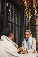 Portrait of young beautiful african couple in love