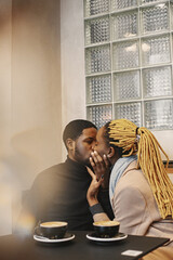 Portrait of young beautiful african couple in love