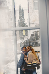 Portrait of young beautiful african couple in love