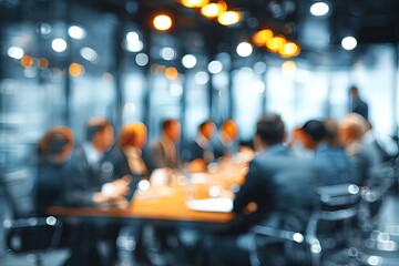 Blurred business meeting in conference room
