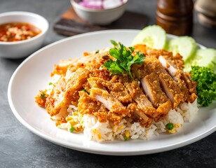 Delicious Thai Chicken Rice Dish.