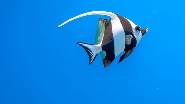 bannerfish with long white fin