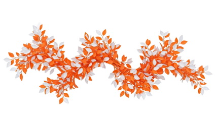 Orange and White Leaf Garland