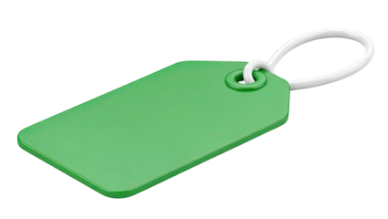 Green Blank Price Tag with White String
