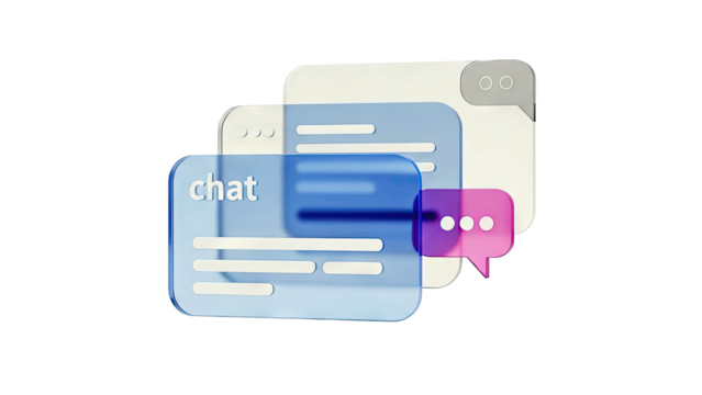 Abstract 3D Chat Bubbles - Powered by Adobe