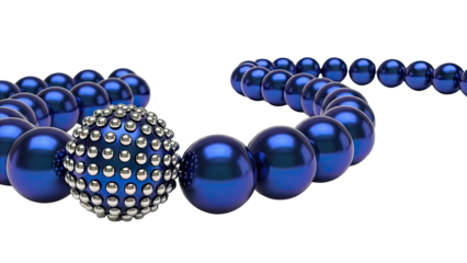 Blue Pearls with a Studded Orb