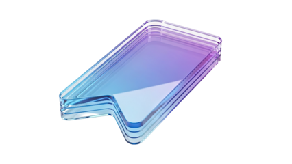 Gradient Glass Arrow Icon on White Background