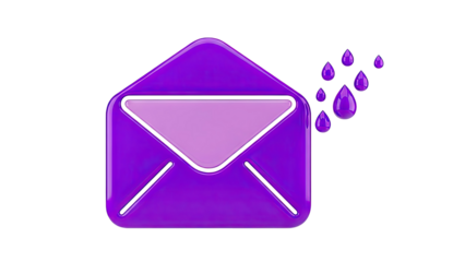 Purple Envelope with Dripping Purple Drops