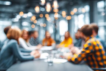 People in a meeting around a table