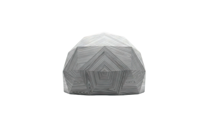 Geometric Stone Sculpture with Wood Grain Texture