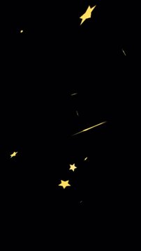 vertical video stars falling down on transparent background, stars like leaves and abstract, Season's greetings, wedding ceremony
