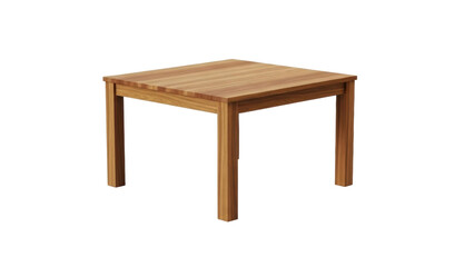 Simple wooden table placed on a floor in a well-lit room during daytime