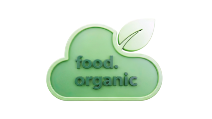 Green Organic Food Logo with Leaf Symbol