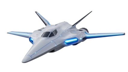 Futuristic aircraft design showcases innovative technology and sleek features in bright colors and streamlined shape