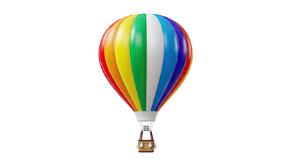 Obraz premium Rainbow Hot Air Balloon with Wicker Basket