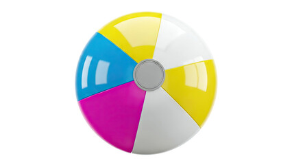 Obraz premium Colorful Beach Ball on White Background
