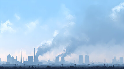 Obraz premium Global Warming Concept with Factory Smoke Emissions