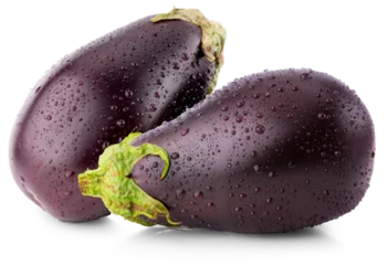 Fototapete Zu Essen Fresh eggplants isolated on white background. Clipping path.  © Iurii Kachkovskyi