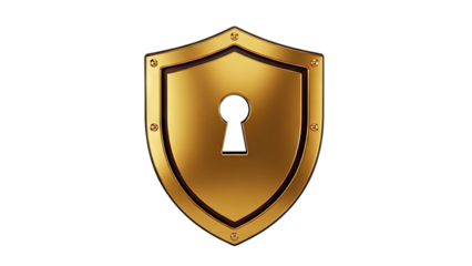Golden Shield with Keyhole