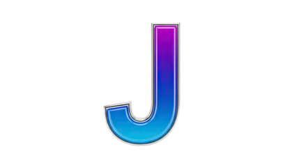 3D Letter J with Blue and Purple Gradient