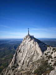 Fototapeta premium mountain with summit cross