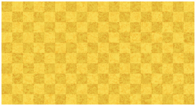 金の市松模様 金箔イメージのシームレス和風背景素材 / Gold Checkered Seamless Japanese Pattern Background