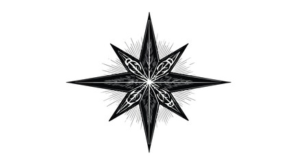 Obraz premium Elegant Christmas Star Black Silhouette Vector Art and Illustration
