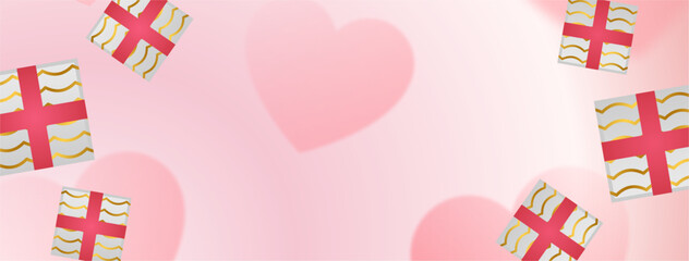 Fototapeta premium Valentine's Day Pink Heart Background