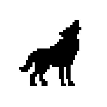 Black Pixel Wolf