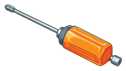 Fototapeta premium Professional Screwdriver Cartoon Style Vector Illustration for Design Projects