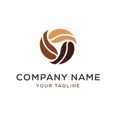 Fototapeta premium Coffee Bean Swirl Logo Design for Coffee Shop Branding.