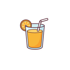 A refreshing glass of orange juice with a slice of orange and a straw, perfect for a healthy beverage